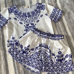 crop top and short set